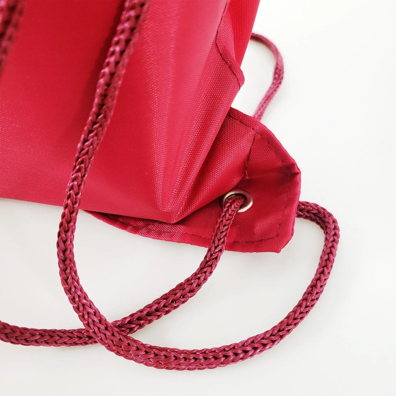 12 ct Promotional Polyester Drawstring Bags with Front Pocket - By Dozen