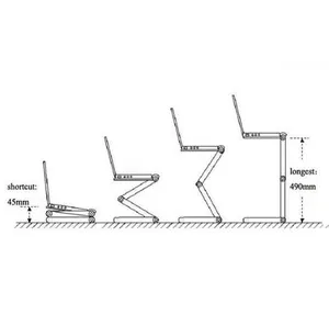2020 New Adjustable Ergonomic Portable Aluminum Laptop Desk