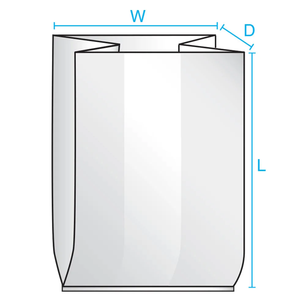 26" x 24" x 60" x 1.5 mil Clear Eco-Manufactured Plastic Side-Gusseted Bags (Case of 100)