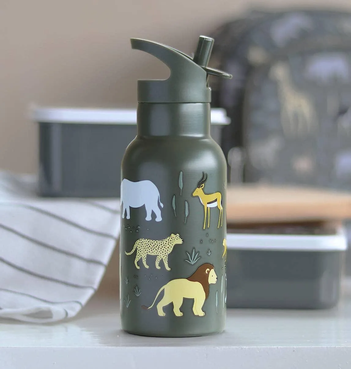 A Lovely Little Company - Kids Stainless Steel Drink / Water Bottle: Savanna