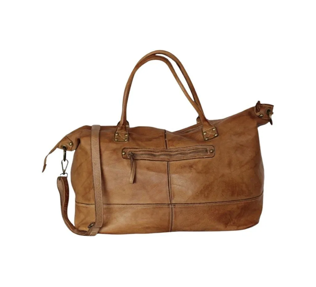 BZNA Bag Joe cognac Italy Designer Weekender Damen Reise Tasche Handtasche Schultertasche Leder Shopper Neu