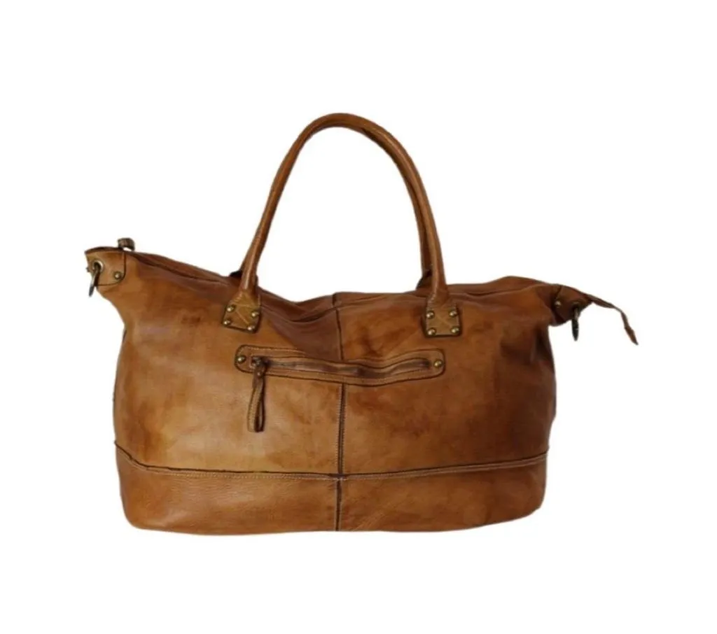 BZNA Bag Joe cognac Italy Designer Weekender Damen Reise Tasche Handtasche Schultertasche Leder Shopper Neu