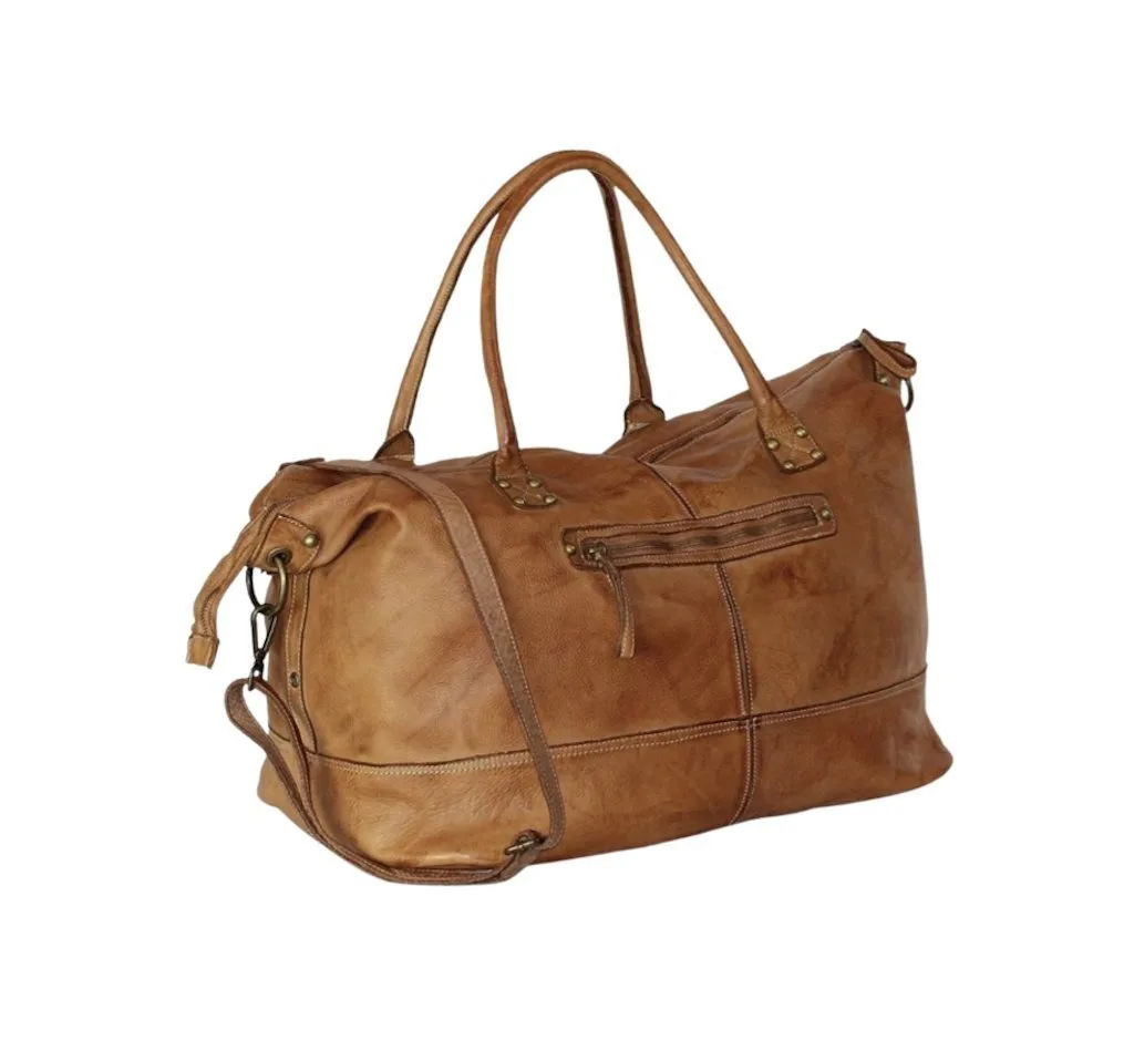 BZNA Bag Joe cognac Italy Designer Weekender Damen Reise Tasche Handtasche Schultertasche Leder Shopper Neu