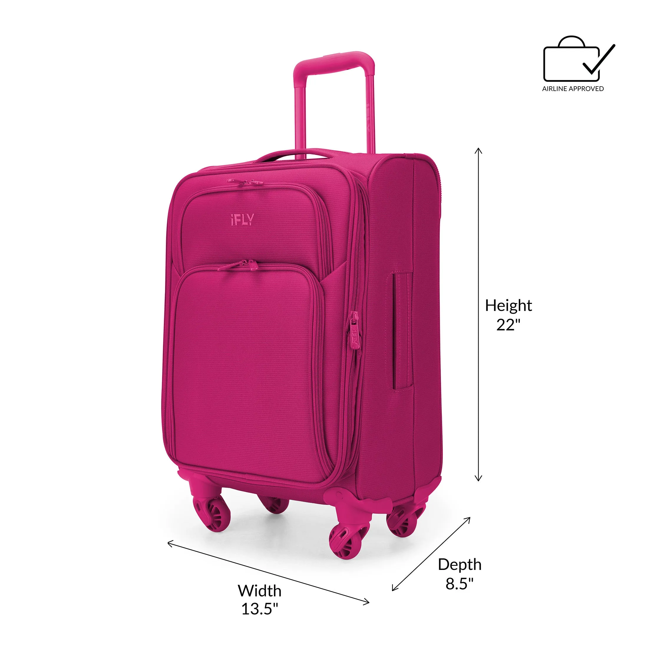 Calego International 9-S492PA-03 iFLY Softside Passion 3 Piece Set Lightweight Luggage with 4 Spinner Wheels