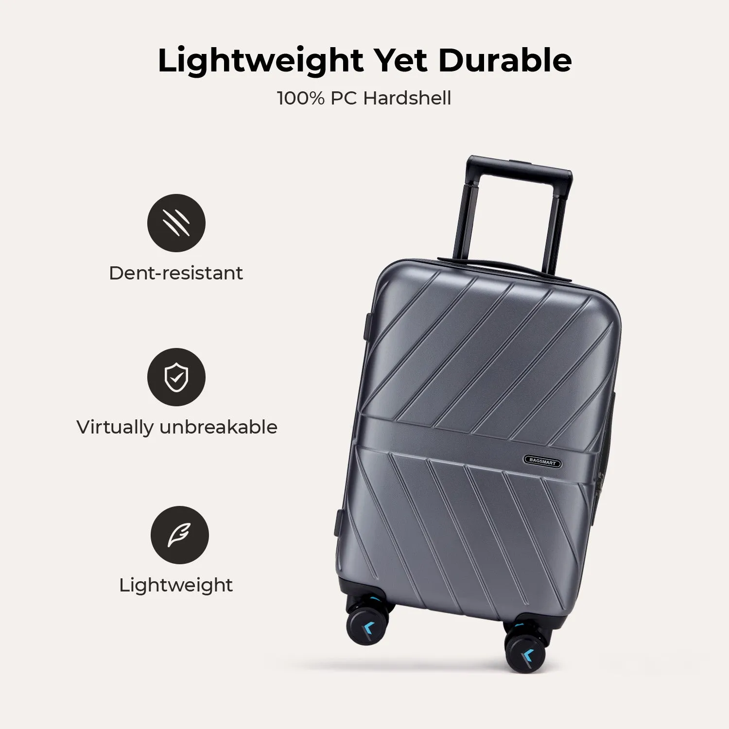 Daren 20 Inch Lightweight Hardside Carry-On Suitcase