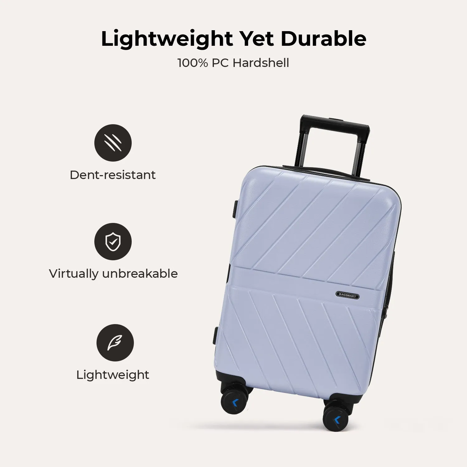 Daren 20 Inch Lightweight Hardside Carry-On Suitcase