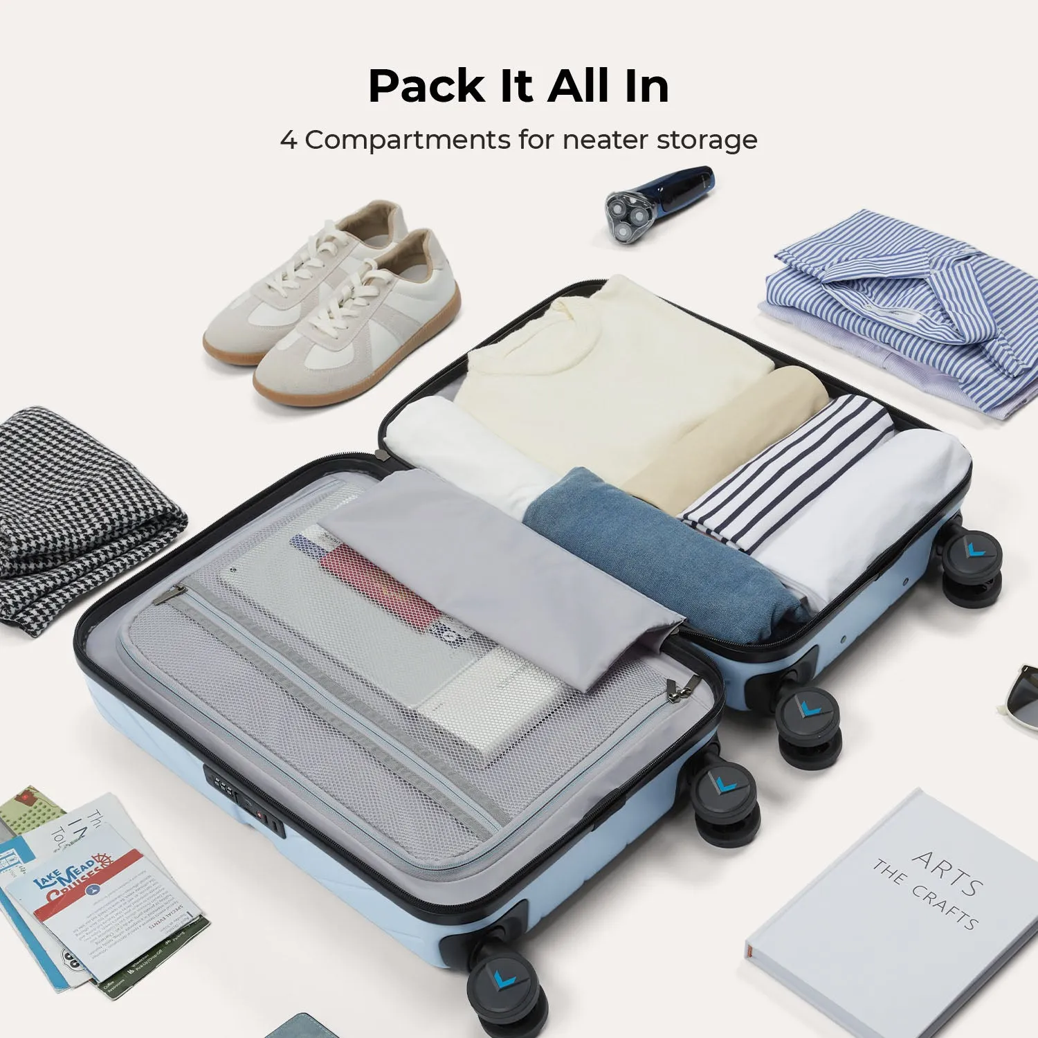 Daren 20 Inch Lightweight Hardside Carry-On Suitcase