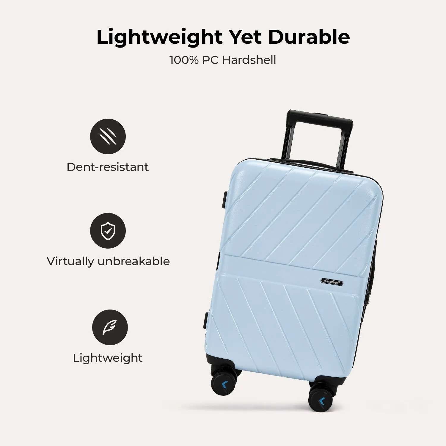 Daren 20 Inch Lightweight Hardside Carry-On Suitcase