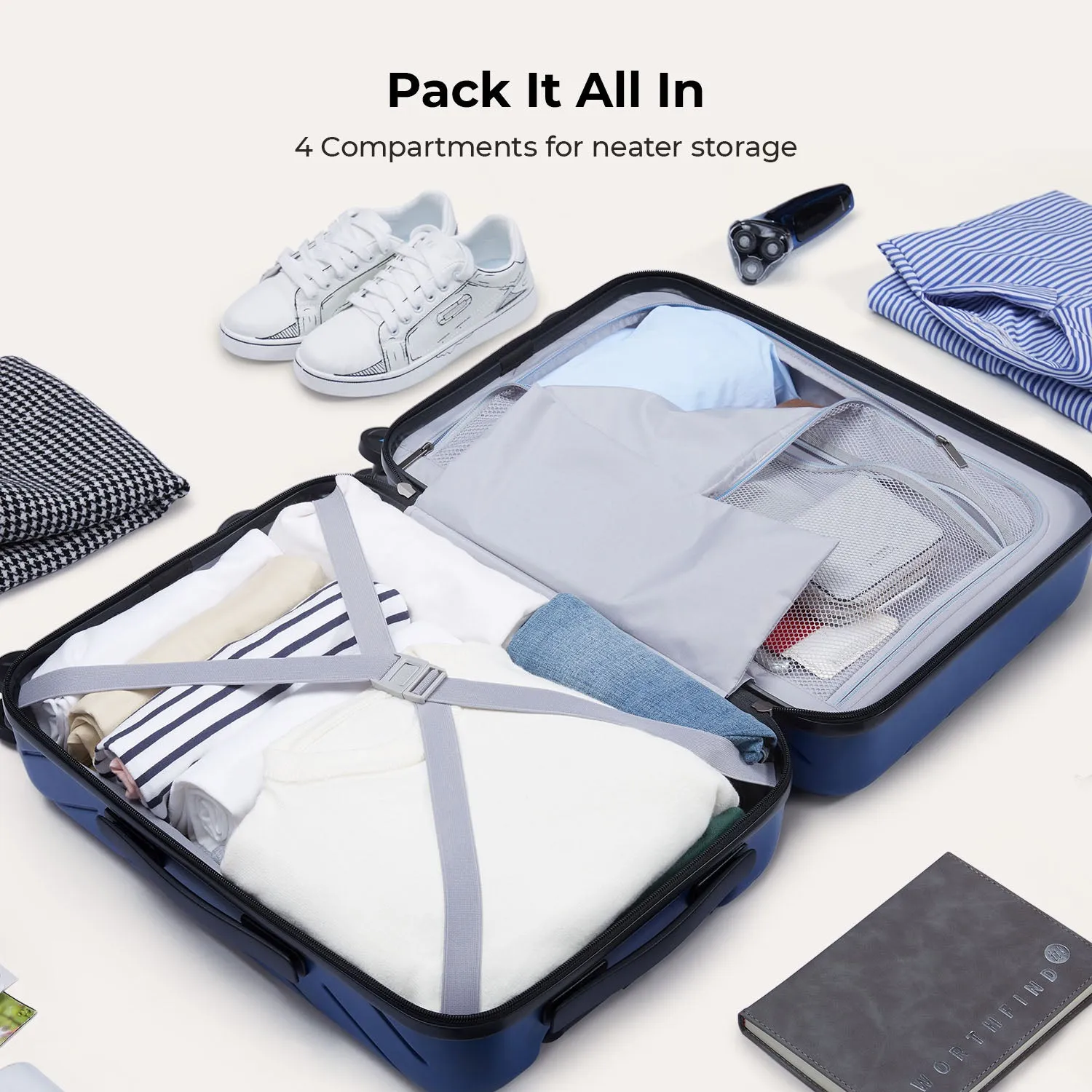 Daren 20 Inch Lightweight Hardside Carry-On Suitcase