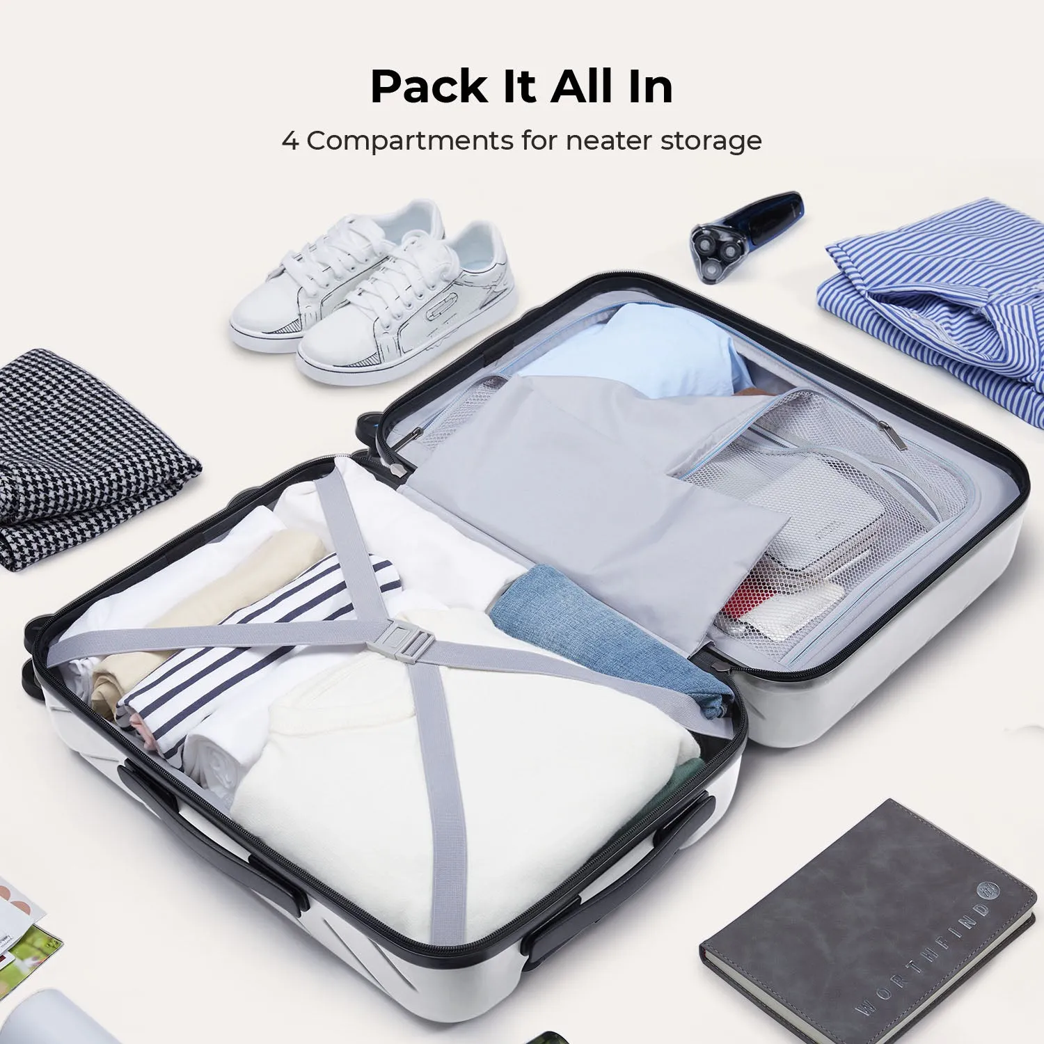 Daren 20 Inch Lightweight Hardside Carry-On Suitcase