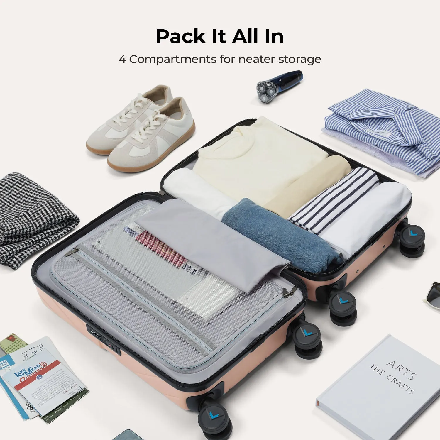Daren 20 Inch Lightweight Hardside Carry-On Suitcase