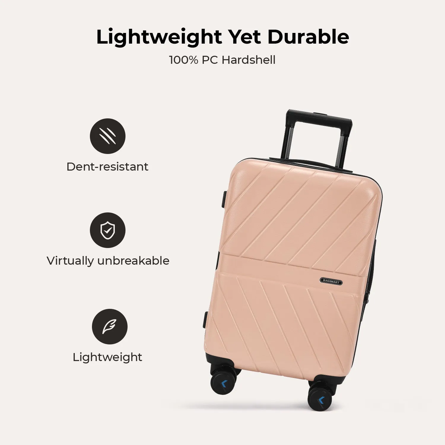 Daren 20 Inch Lightweight Hardside Carry-On Suitcase