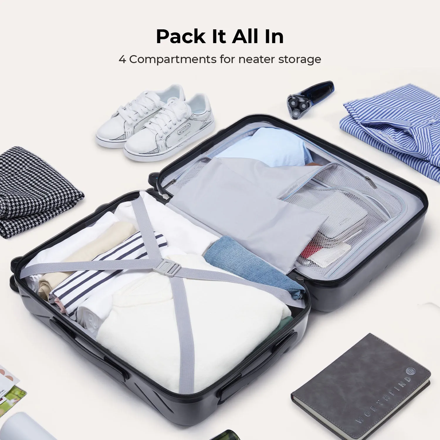 Daren 20 Inch Lightweight Hardside Carry-On Suitcase