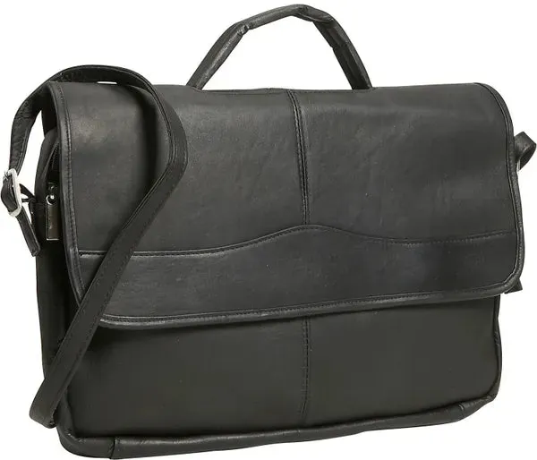 David King & Co. 172 Leather Single Gusset Porthole Briefcase- $160