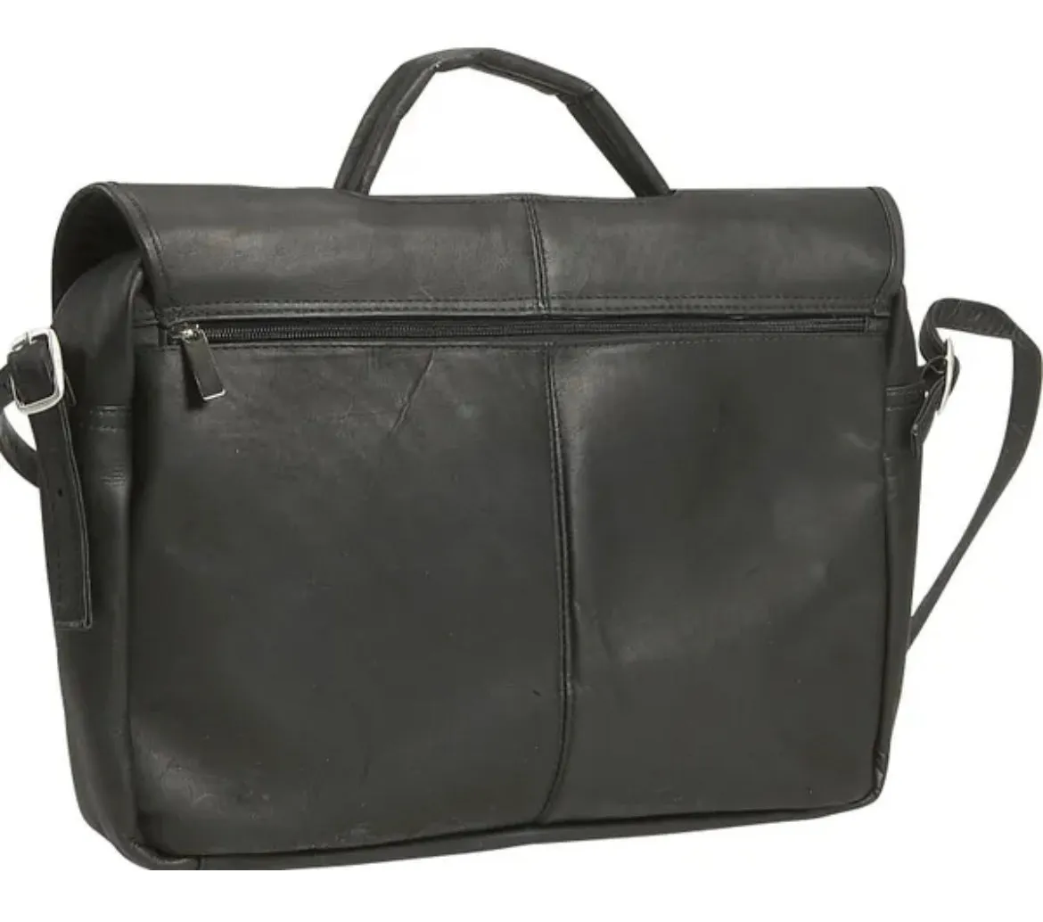 David King & Co. 172 Leather Single Gusset Porthole Briefcase- $160