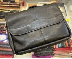 David King & Co. 172 Leather Single Gusset Porthole Briefcase- $160