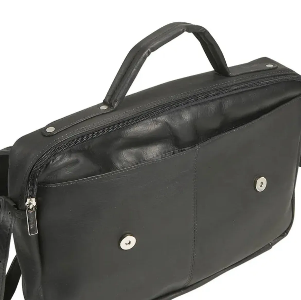 David King & Co. 172 Leather Single Gusset Porthole Briefcase- $160