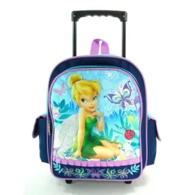 Disney Tinkerbell Navy Blue Toddler Mini Wheeled Backpack Rolling Travel Bag