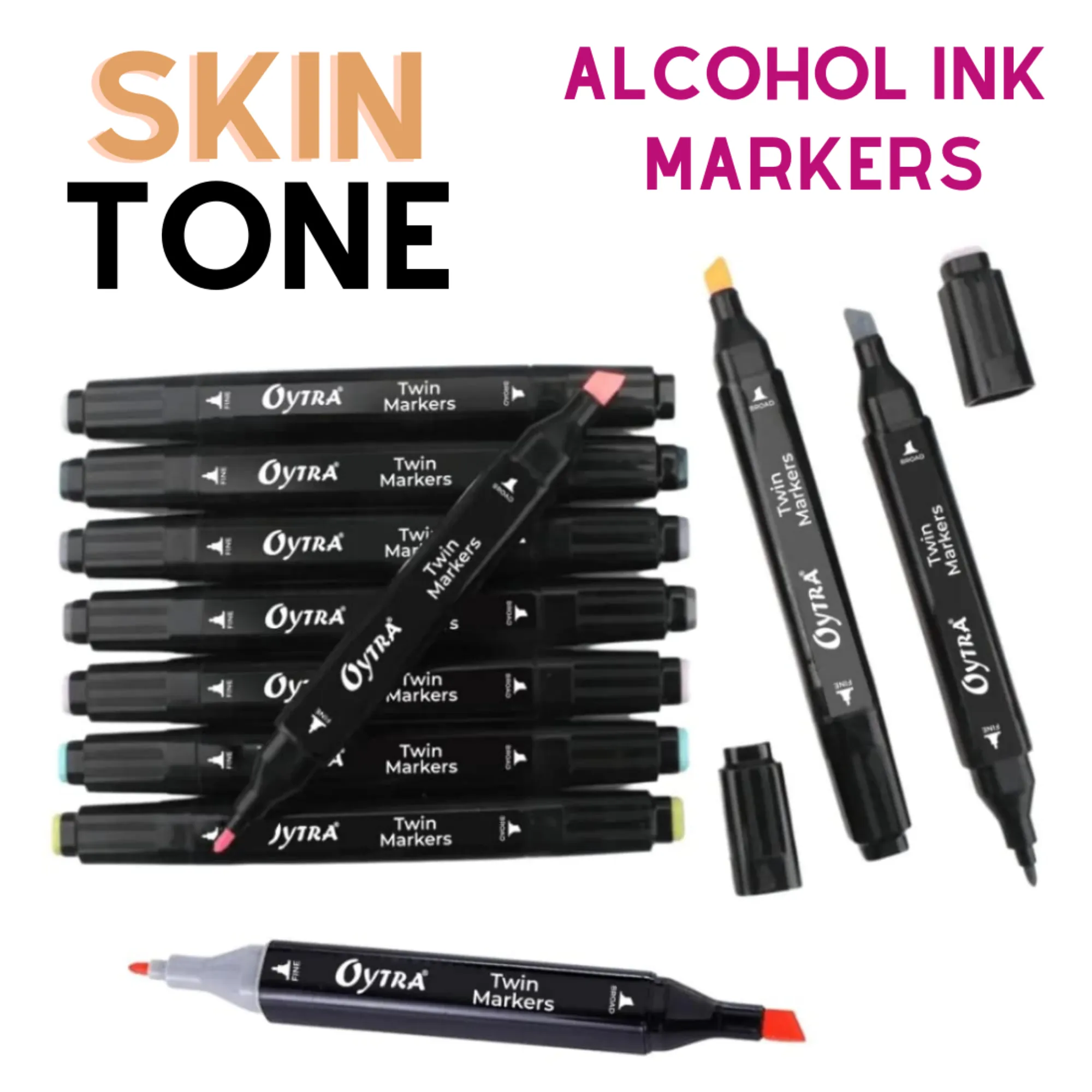 Dual Tip 12 Alcohol Markers Set