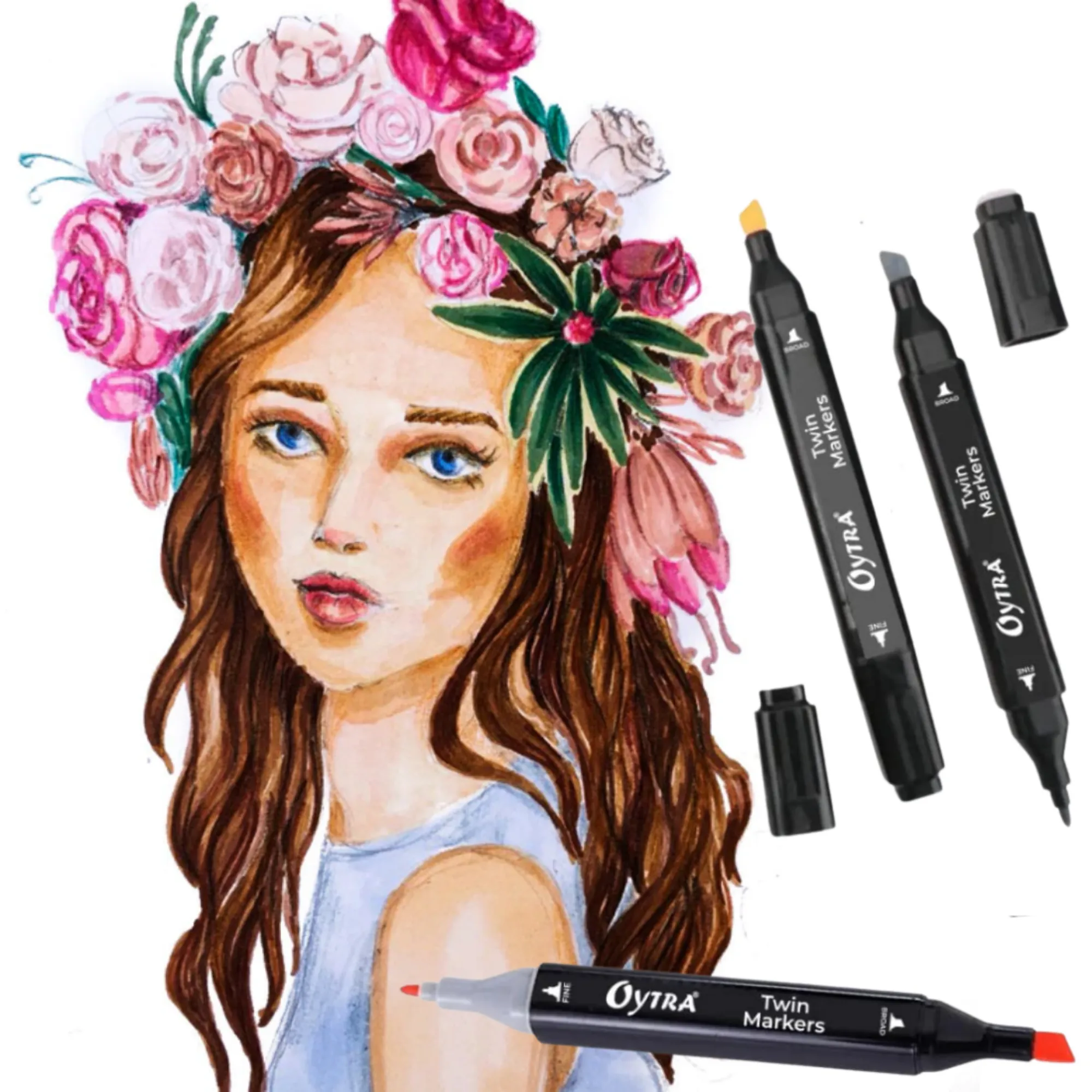 Dual Tip 12 Alcohol Markers Set