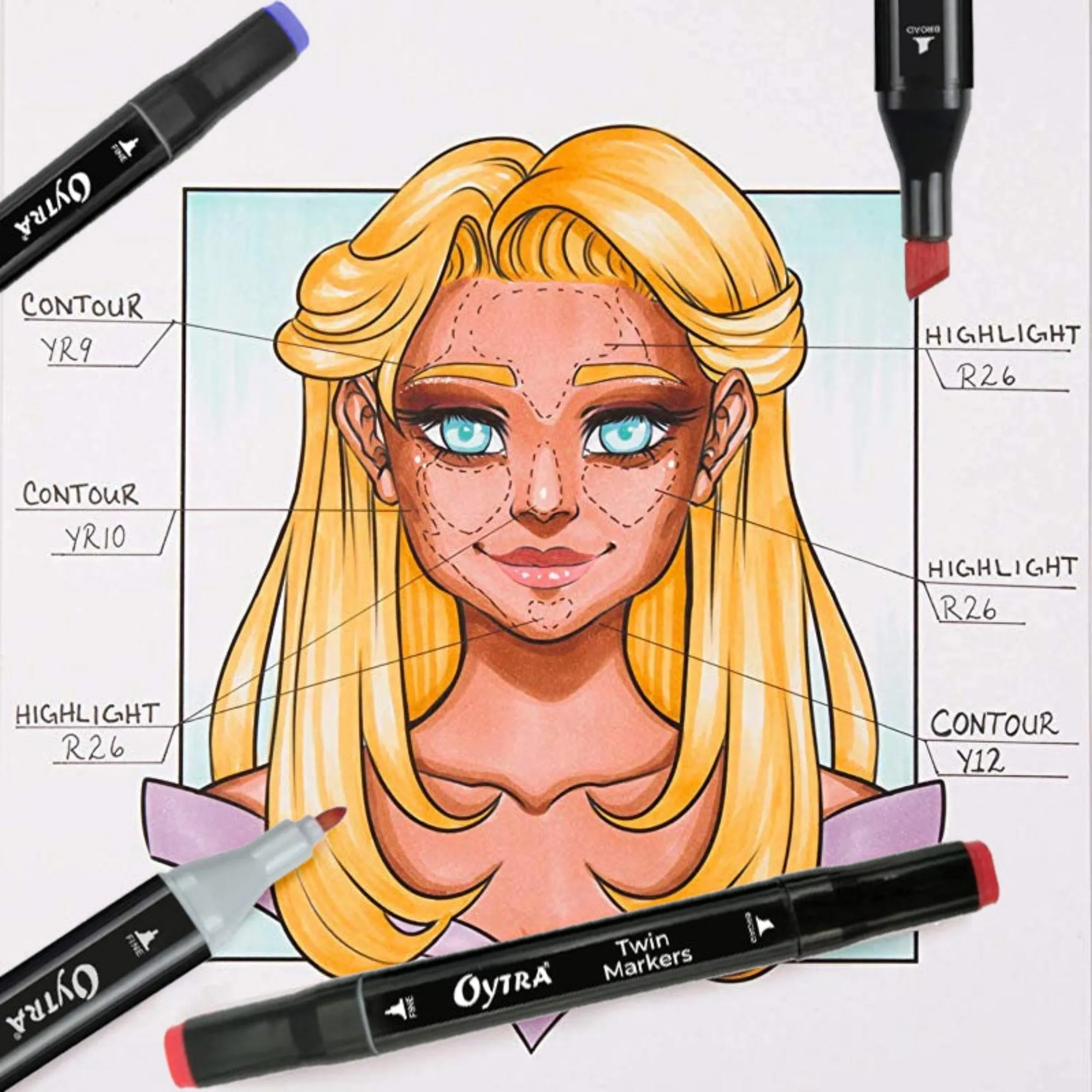 Dual Tip 12 Alcohol Markers Set