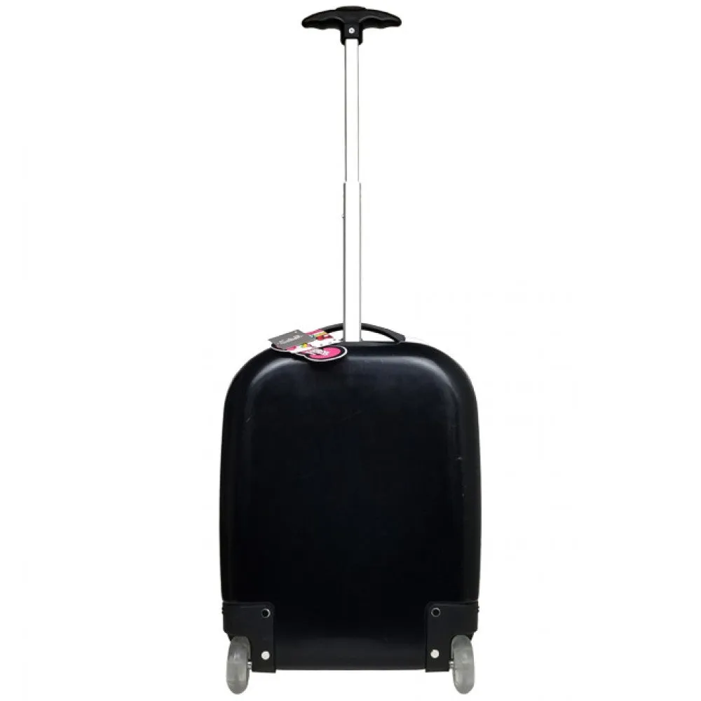 Hello Kitty 16" Rolling ABS Luggage Bag Hard Suit Case- Black Face Bow