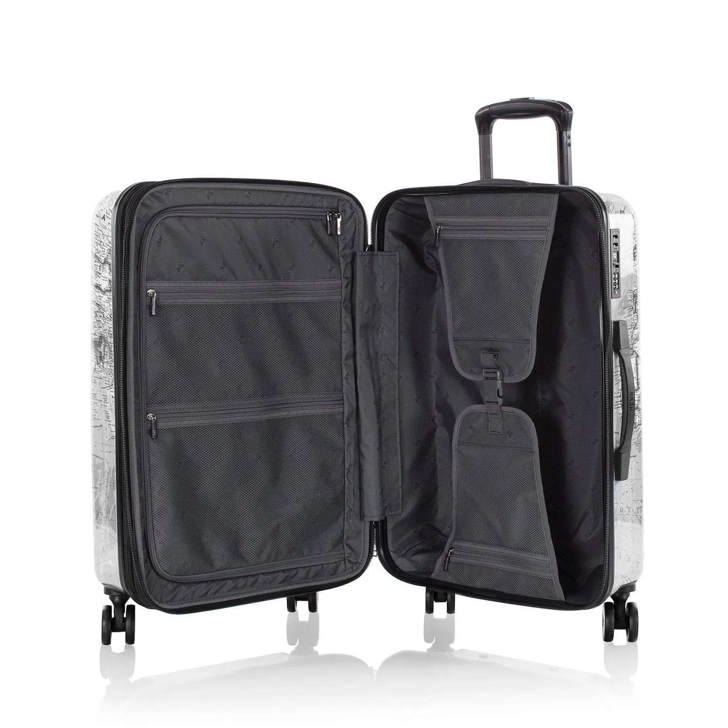 Journey 3G Fashion Spinner® 3 Piece Luggage Set - Black/White Map