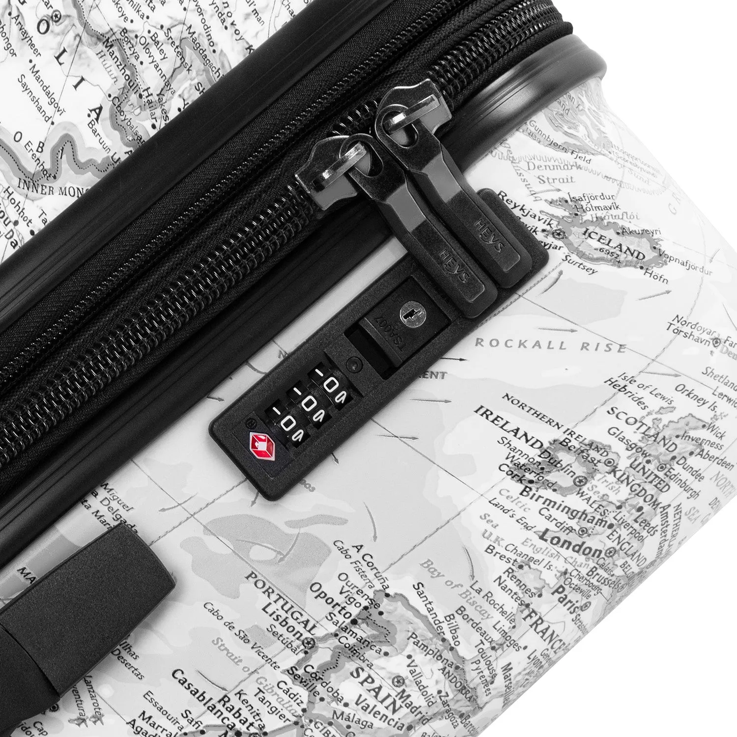 Journey 3G Fashion Spinner® 3 Piece Luggage Set - Black/White Map
