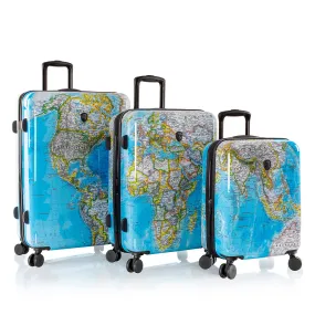 Journey 3G Fashion Spinner® 3 Piece Luggage Set - Blue Map