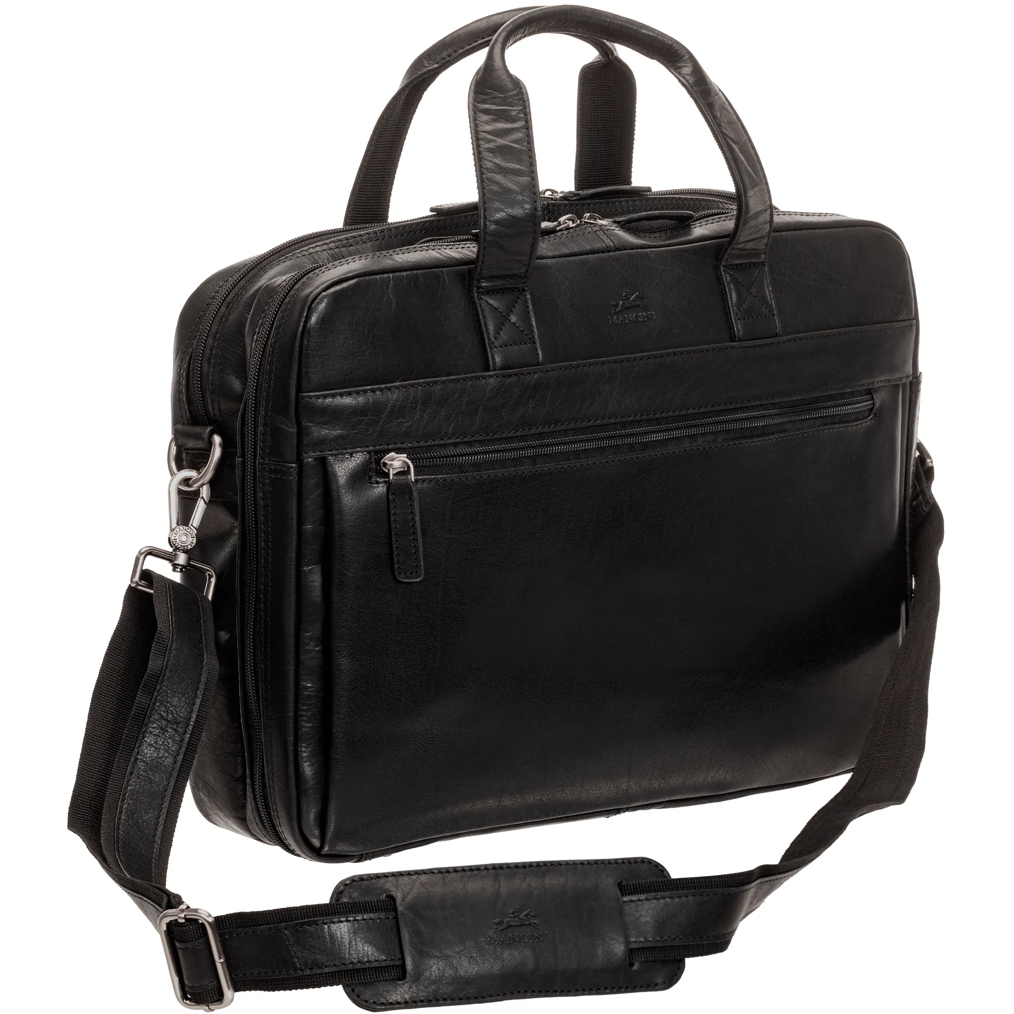 Mancini Buffalo Double Compartment Briefcase for Laptop and Tablet