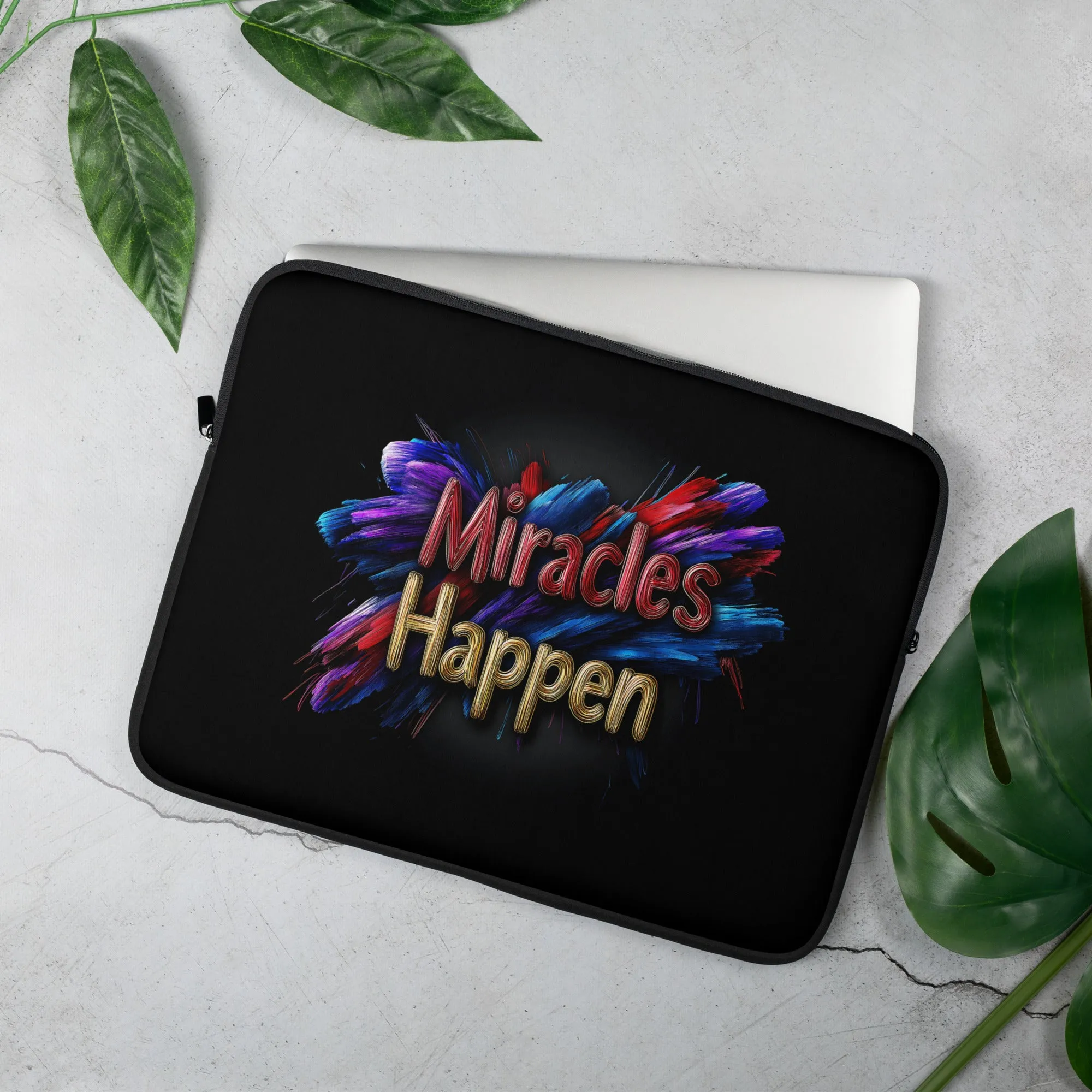 Miracles Happen: Bold Beginnings Laptop Sleeve
