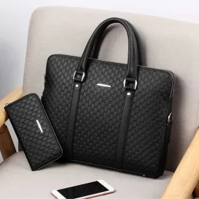New Double Layers Men's Leather Business & Casual Briefcase | Laptops Handbags & Travel Bags