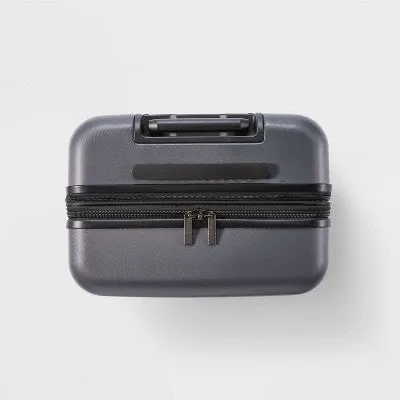New - Hardside Medium Checked Suitcase Gray - Open Story