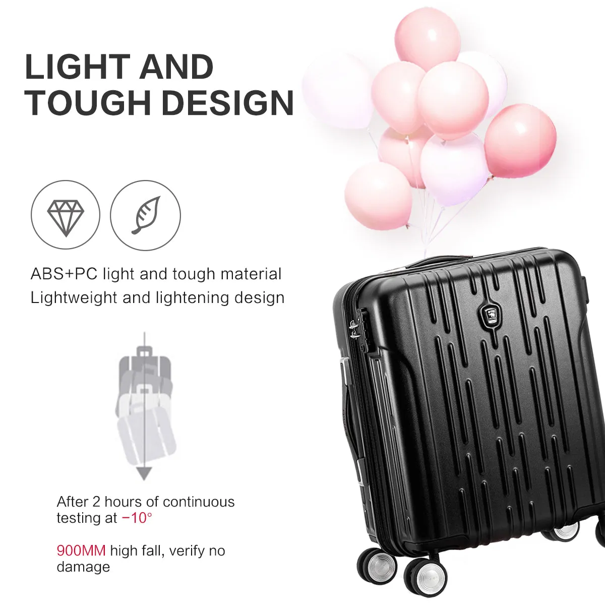 OIWAS Carry on Luggage 2-Piece Set 20"/26"