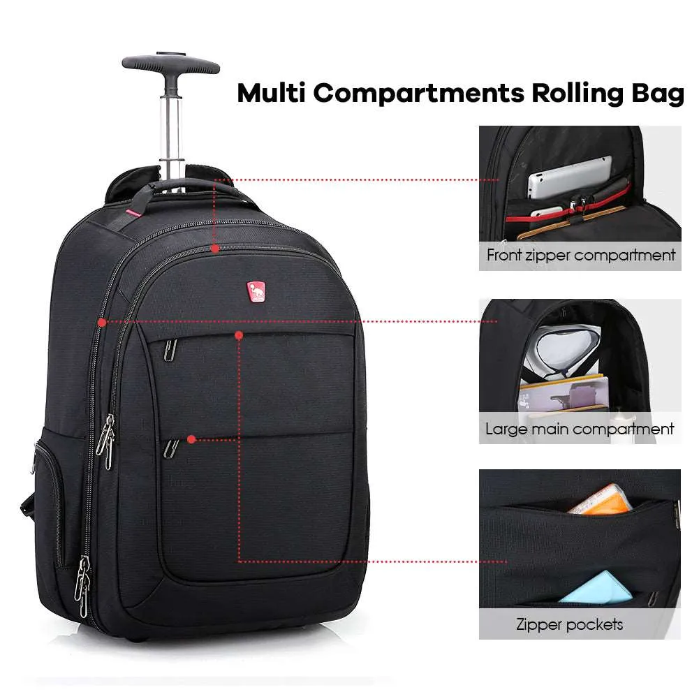 OIWAS Rolling Backpack Carry on Backpack with Wheels