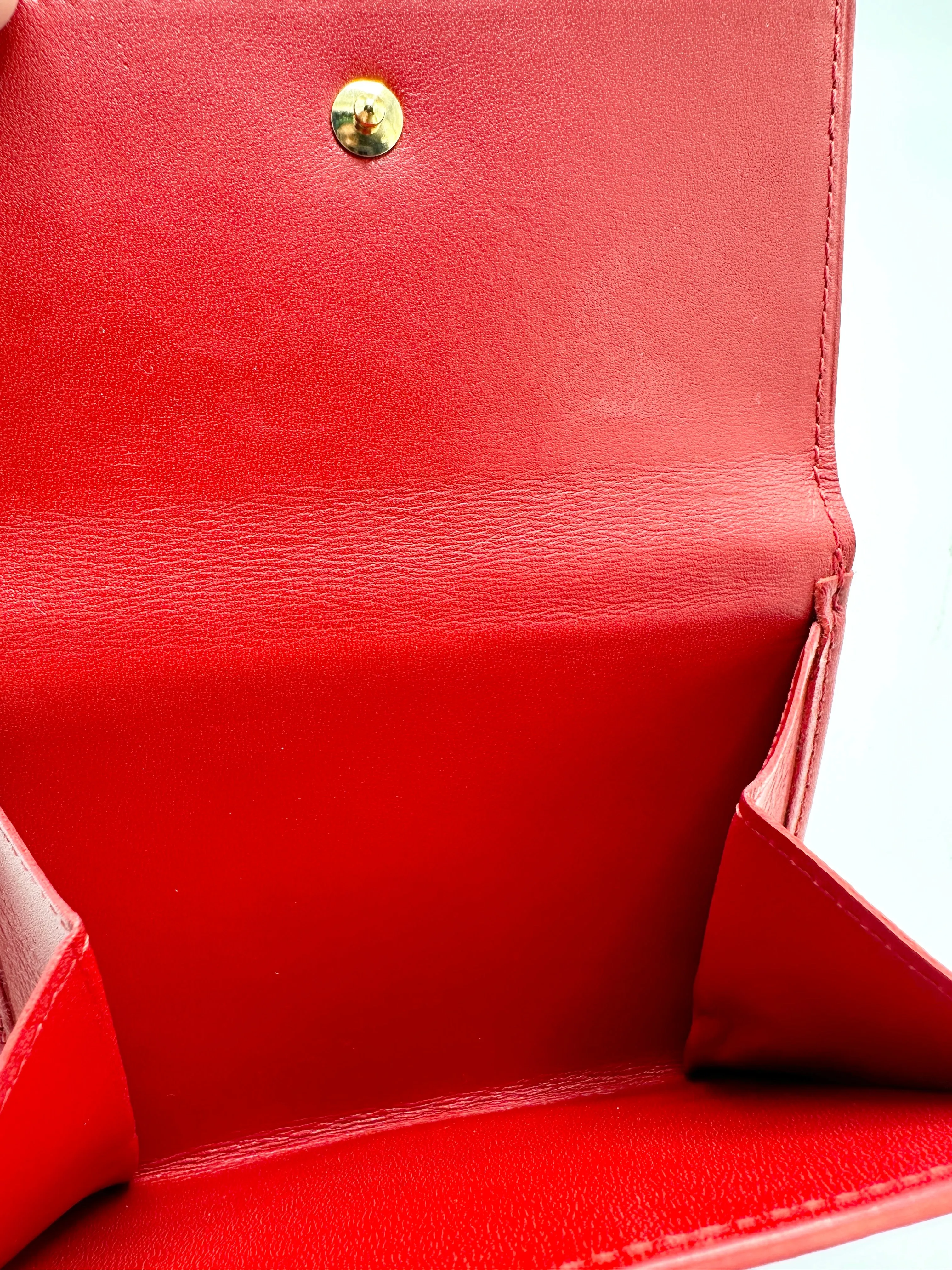 Red Vernis Double Face Compact Wallet