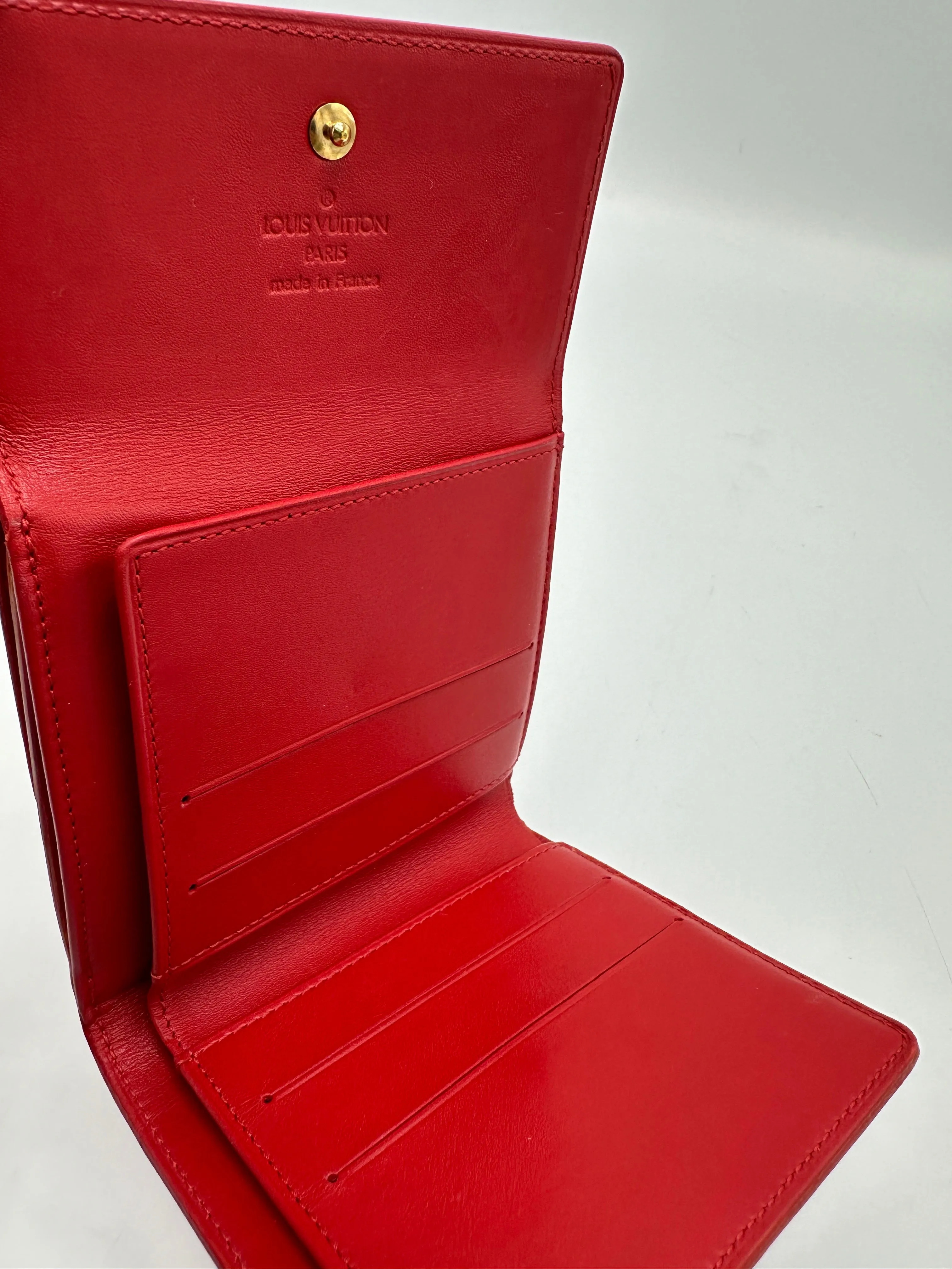 Red Vernis Double Face Compact Wallet