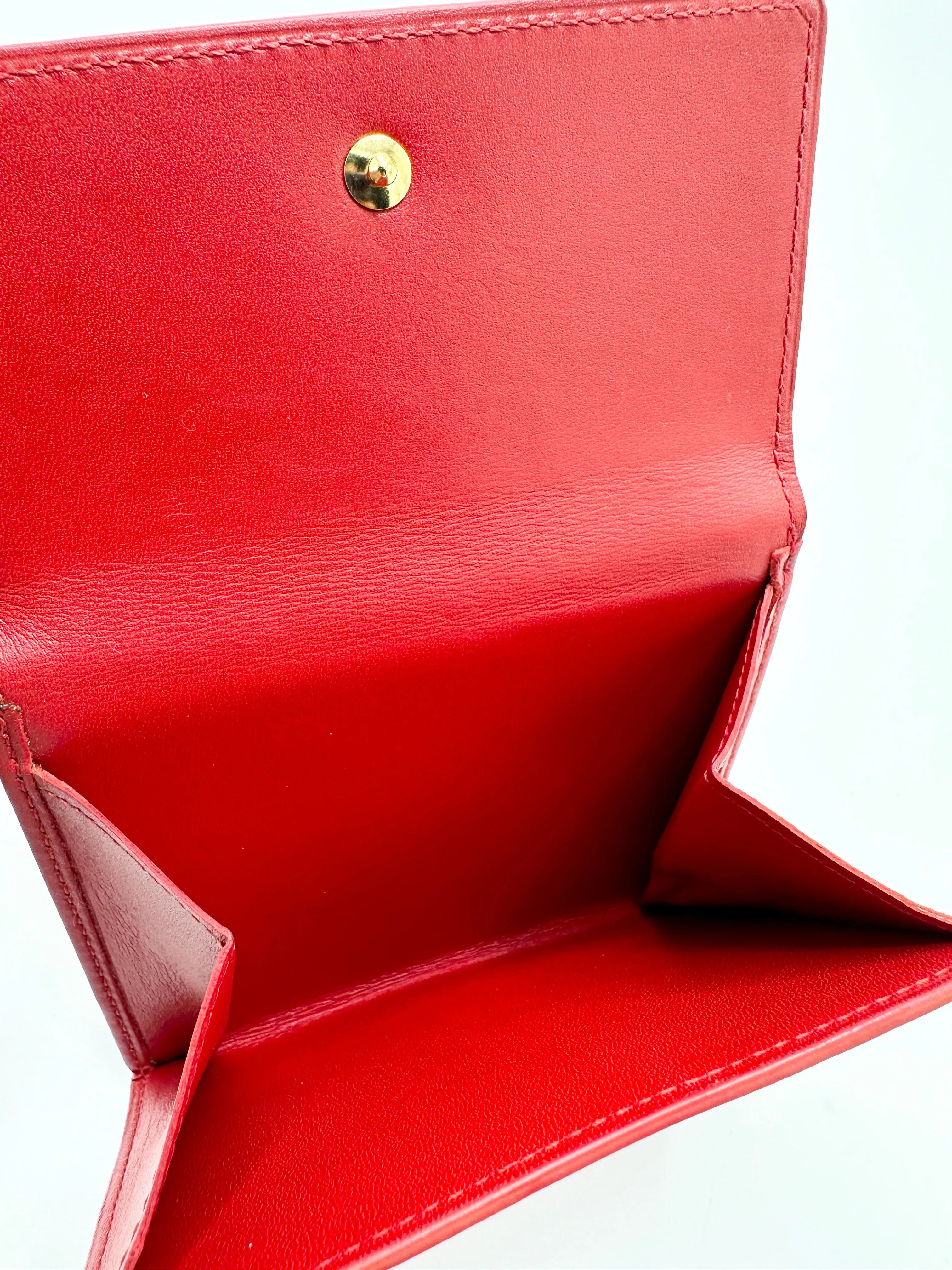 Red Vernis Double Face Compact Wallet