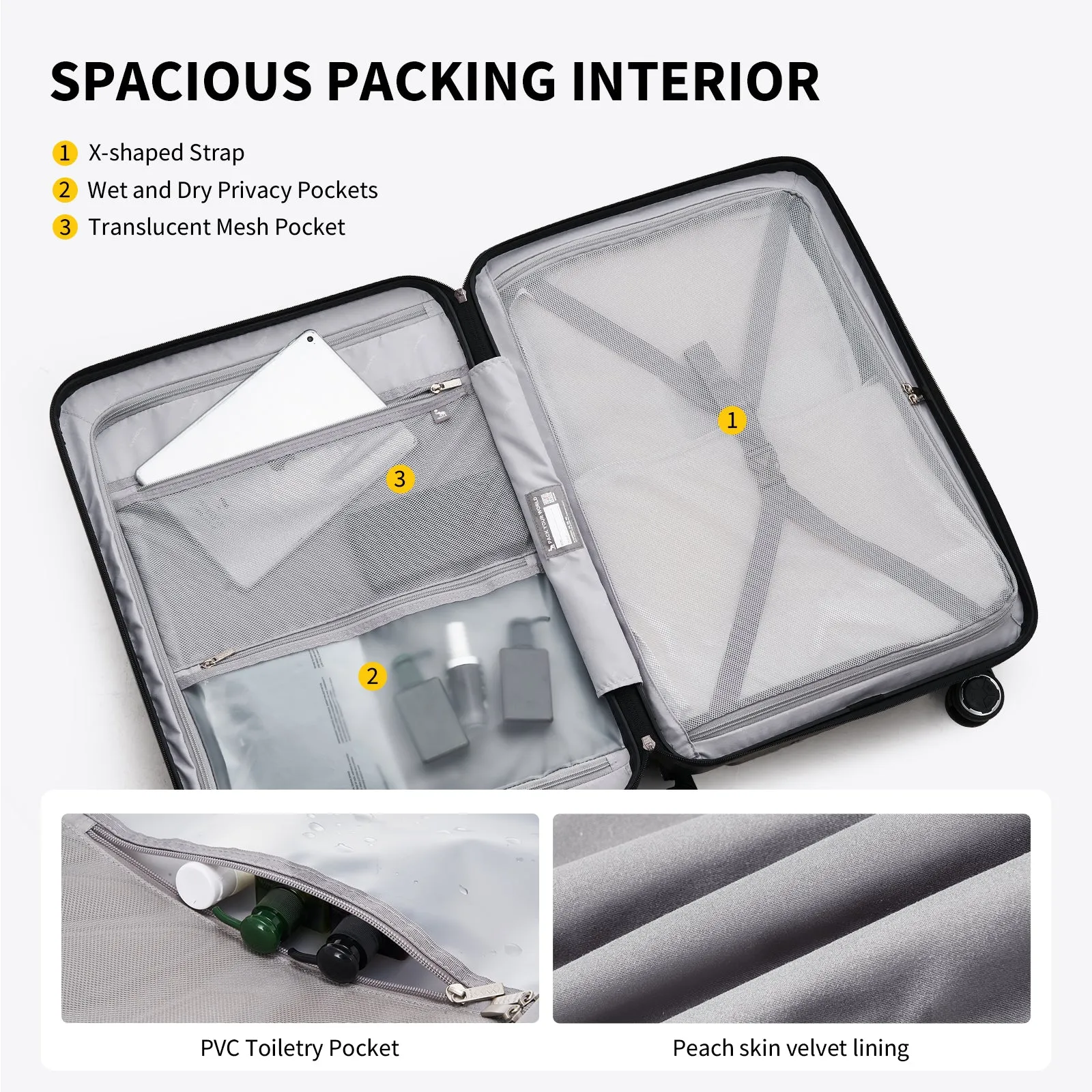 SMOOTH 20”Carry On Luggage 24”/28” Check In Luggage