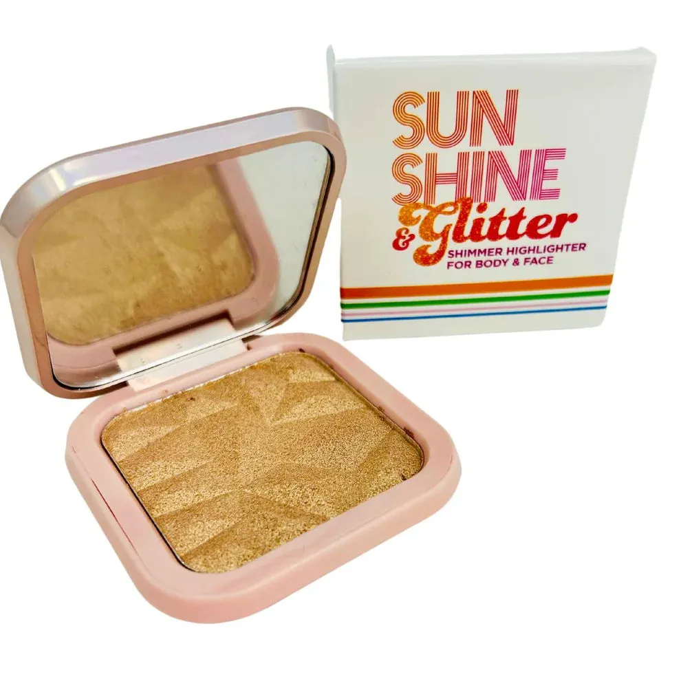 Sunshine & Glitter Highlighter Shimmer Compact- Sunkissed