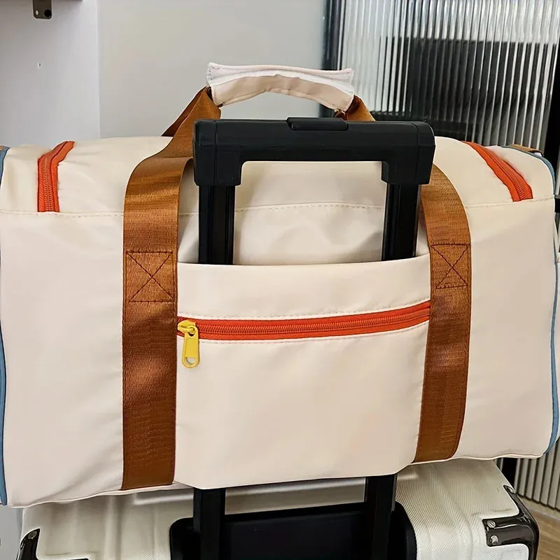 UAKISS  -  Colorful Retro Travel Bag, Large Capacity Duffle With Shoulder Strap, Sports Gym Carry-On, Multi-Pocket Casual Luggage For Women