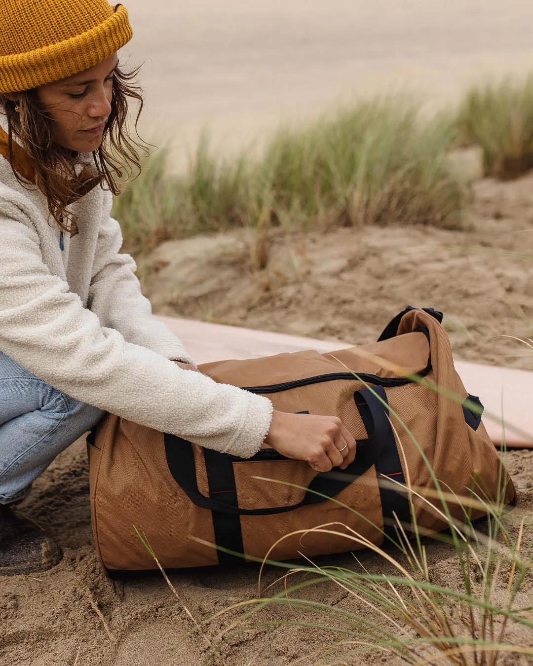 Weekender 58L Recycled Polyester Duffle Bag - Golden Brown