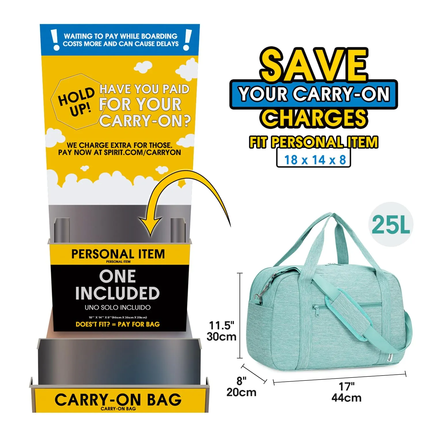 Weekender Carry on Bag with Wet Pocket