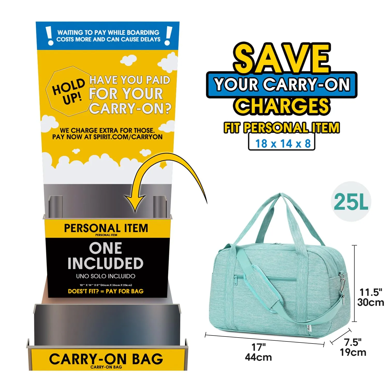 Weekender Carry on Bag with Wet Pocket