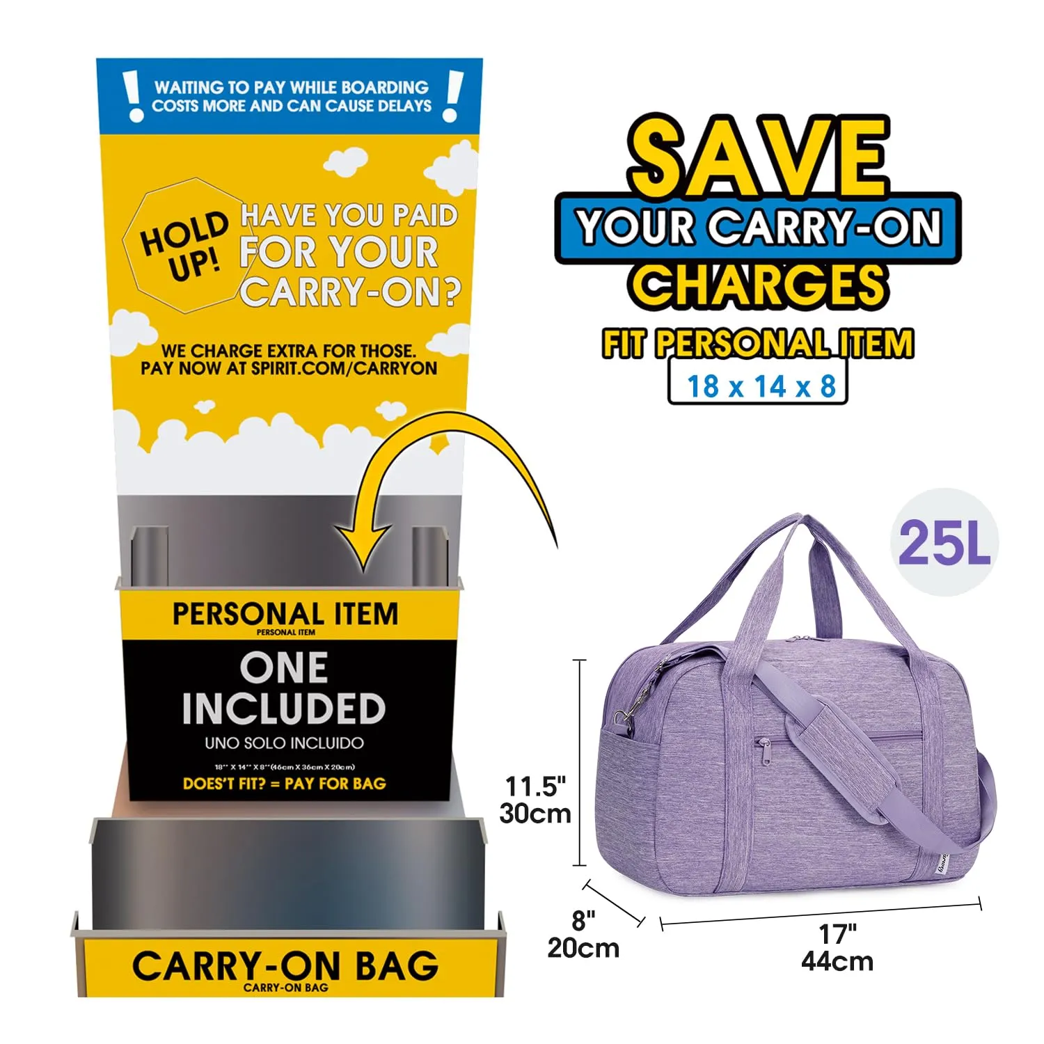 Weekender Carry on Bag with Wet Pocket