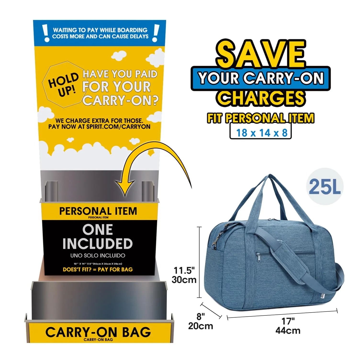 Weekender Carry on Bag with Wet Pocket